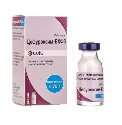 Цефуроксим-БХФЗ порошок по 0.75 г во флаконе 1 шт.