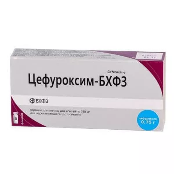 Цефуроксим-БХФЗ порошок по 0.75 г во флаконе 5 шт.