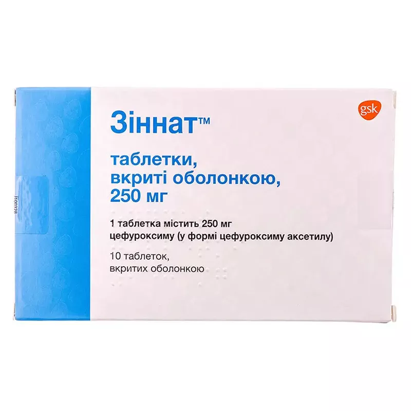 Зиннат таблетки по 250 мг 10 шт.