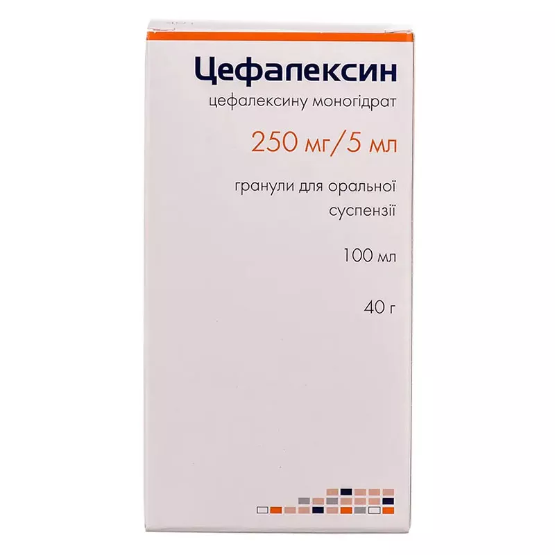 Цефалексин гранулы 250 мг/5 мл по 100 мл (40 г) во флаконе 1 шт.