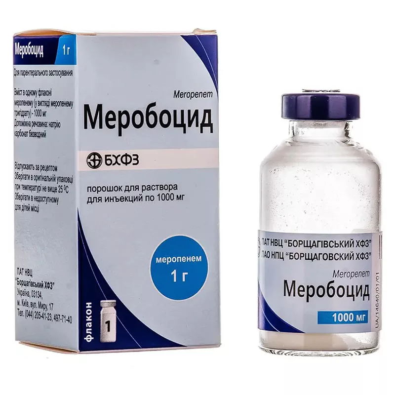 Меробоцид порошок по 1000 мг во флаконе 1 шт.