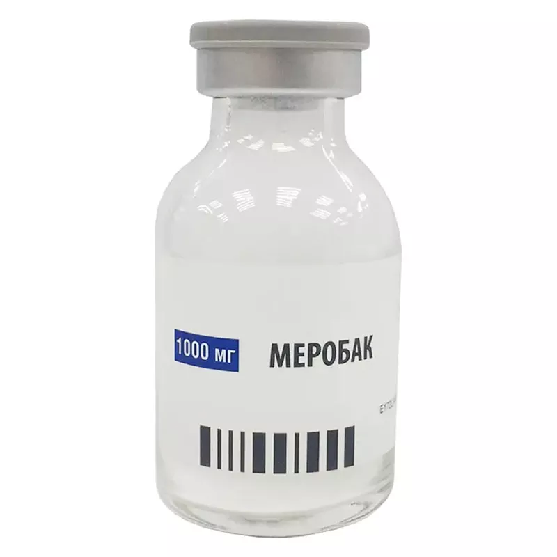 Меробак порошок по 1000 мг во флаконе 10 шт.