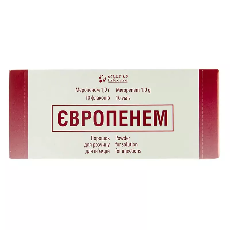 Европенем порошок по 1 г во флаконе 10 шт.