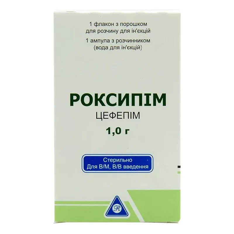 Роксипим порошок 1 г во флаконе 1 шт. + растворитель по 10 мл в ампулах 1 шт.