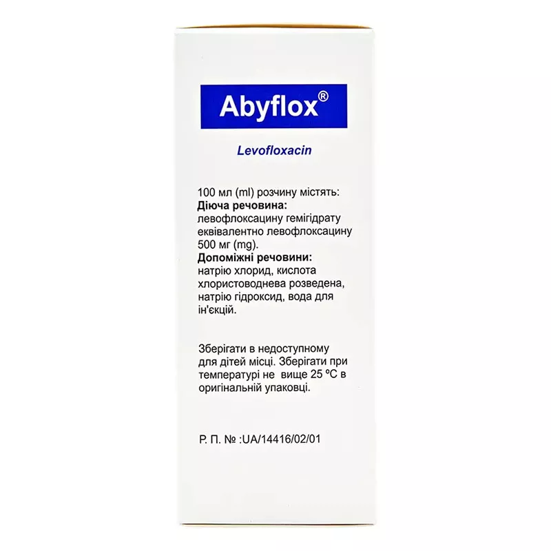Абифлокс раствор для инфузий по 500 мг/100 мл во флаконе 1 шт.