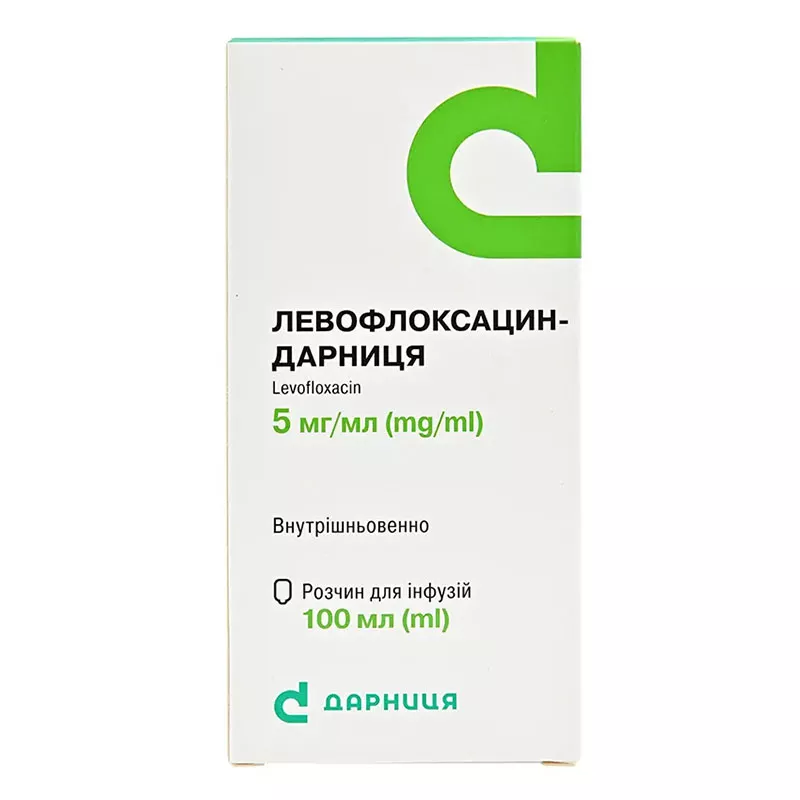 Левофлоксацин-Дарница раствор для инфузий 5 мг/мл по 100 мл во флаконе 1 шт.