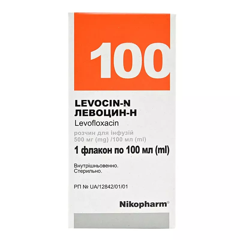 Левоцин-Н раствор для инфузий 500 мг/100 мл по 100 мл во флаконе