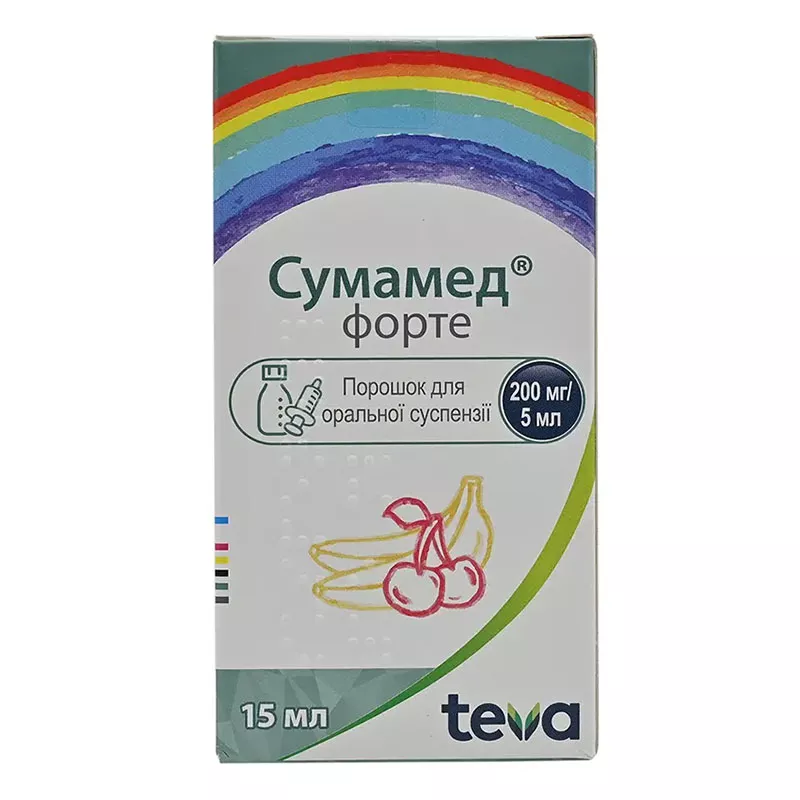 Сумамед Форте порошок 200 мг/5 мл 600 мг по 15 мл во флаконе 1 шт.