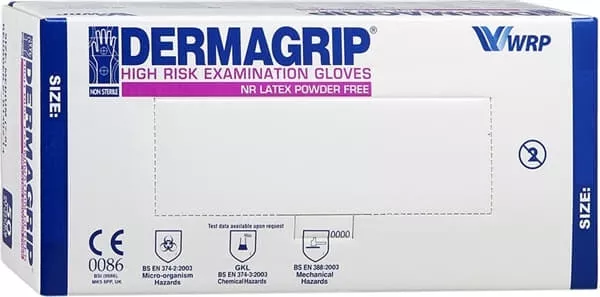*Перчатки н/стерил смотровые Dermagrip HighRisk р.9-10 XL (50 пар)