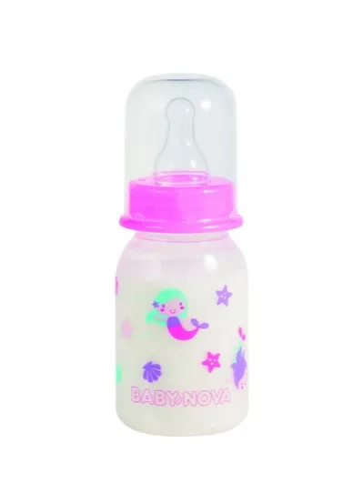 Бутылочка Baby-nova 46000 пластик 125мл Декор ДЕВОЧКА