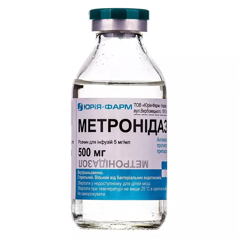 Метронидазол раствор для инфузий 0.5% по 100 мл в бутылке 1 шт. - Юрия-Фарм
