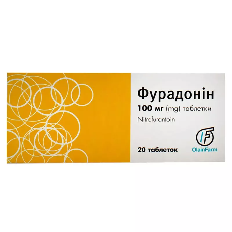 Фурадонин таблетки по 100 мг 20 шт. (10х2)
