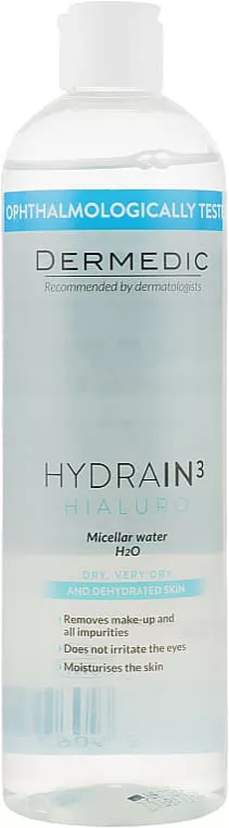 *Мицеллярная вода Dermedic Hydrain3 Hialuro H2O для обезвоженной сухой кожи 200мл