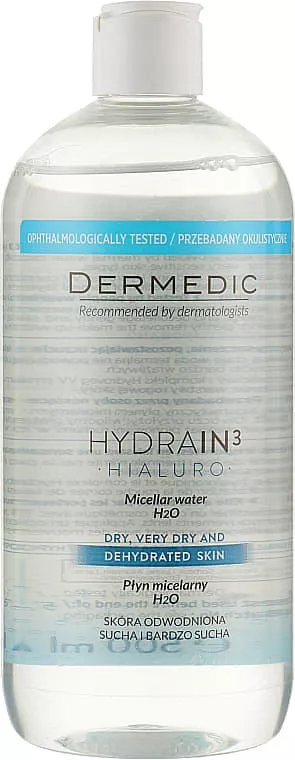 *Мицеллярная вода Dermedic Hydrain3 Hialuro H2O для обезвоженной сухой кожи 200мл