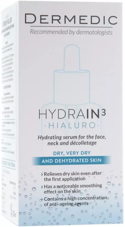 *Сыворотка Dermedic Hydrain3 Hialuro Гиалуроновая для ультра гидрации лица шеи и зоны декольте 30мл