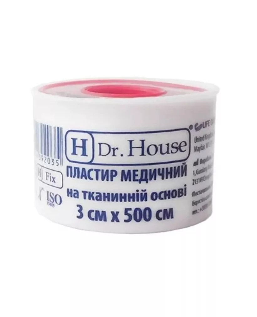 *Лейкопластрь H Dr.House катушка тканая основа  3 см*5 м пластмасовая упаковка