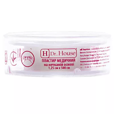 *Лейкопластрь H Dr.House катушка нетк.1,25см*5м пластм.котушка