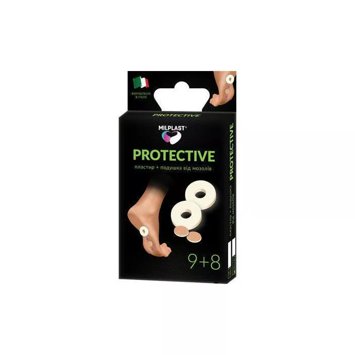 *Лейкопластырь Milplast PROTECTIVE пластырь+подушка от мозолей №8