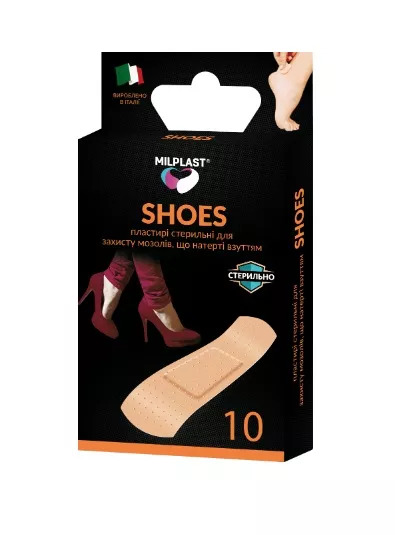 *Лейкопластырь Milplast SHOES от мозолей которые натерла обувь №10
