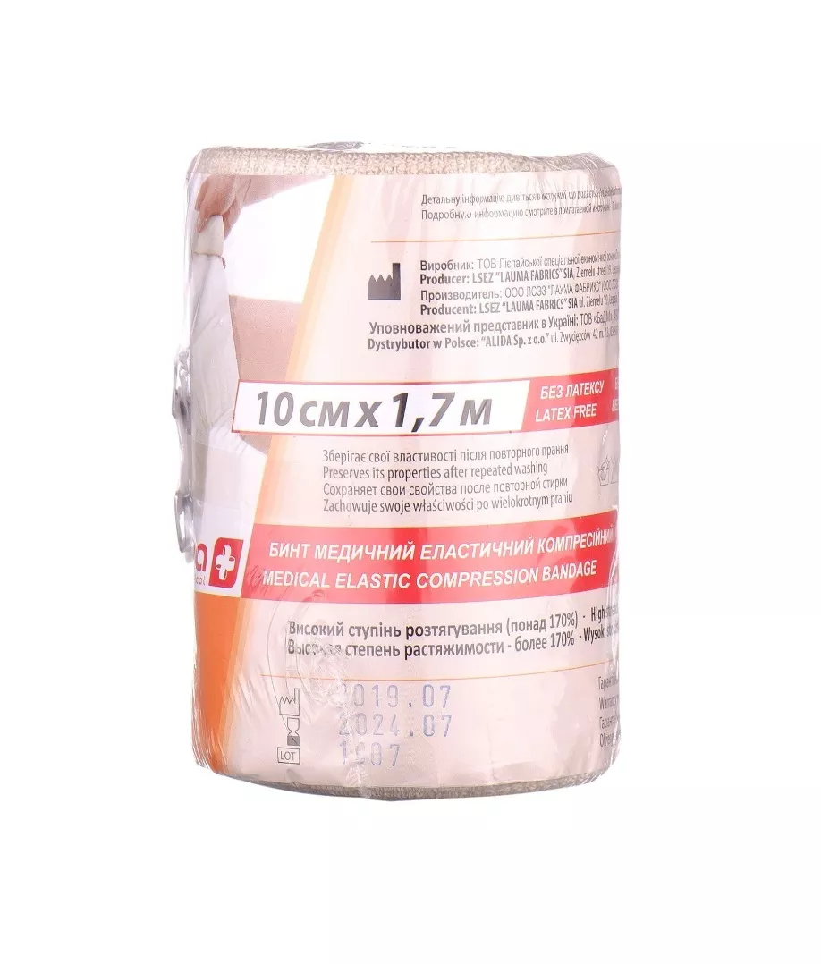 *Бинт LAUMA эластичный Latex Free 10 см*1,7 м