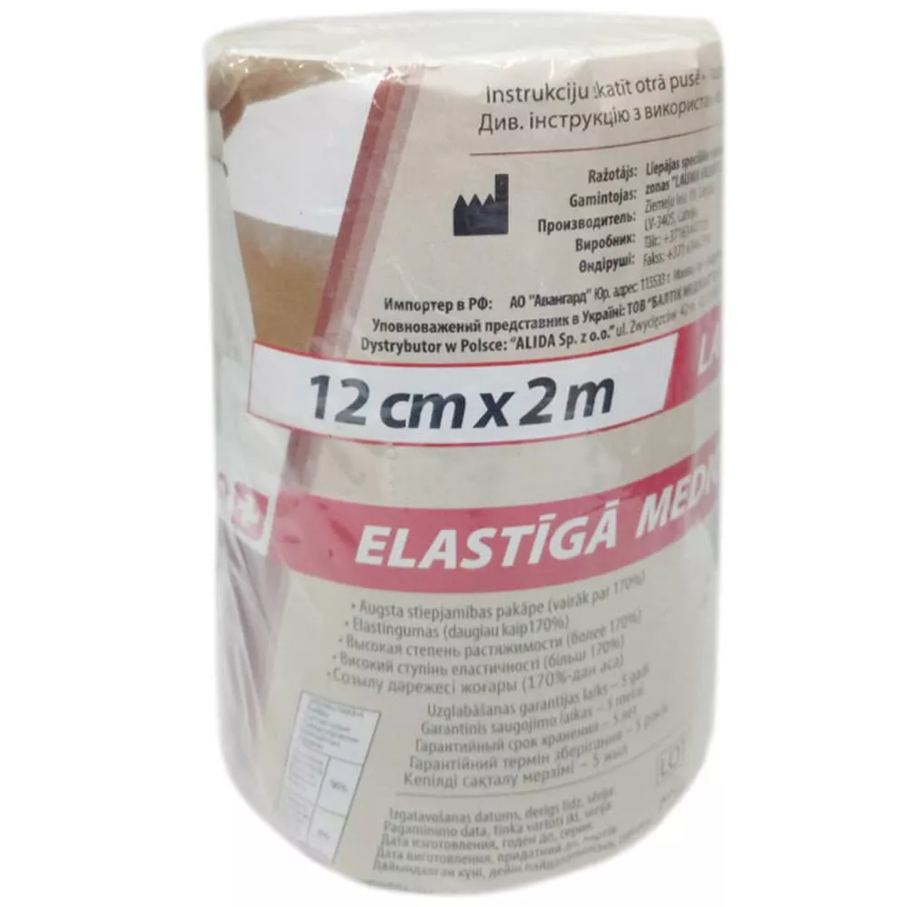 *Бинт LAUMA эластичный Latex Free 12 см*2,0 м