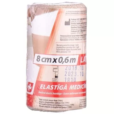 *Бинт LAUMA эластичный Latex Free 8 см*0,6 м