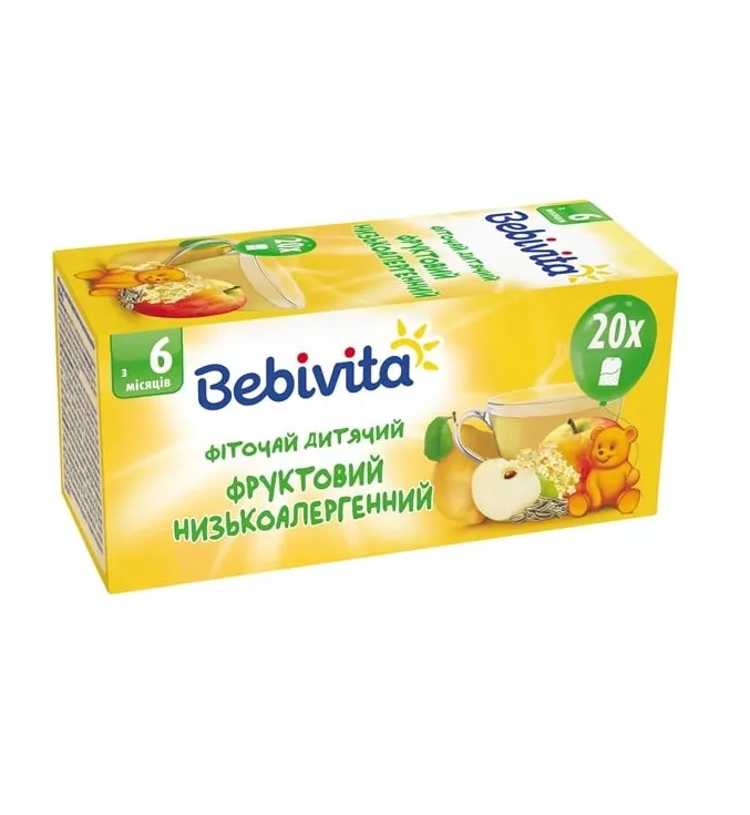 *Чай Bebivita детский фруктовый низкоалергенный ф/п №20