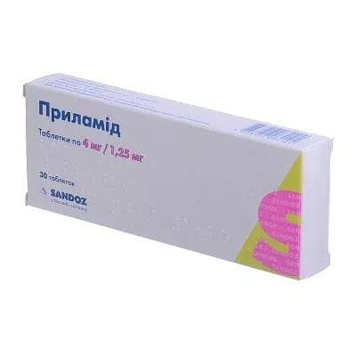 Приламид таблетки по 4 мг/1,25 мг 30 шт.