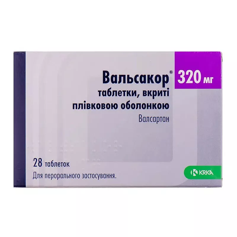 Вальсакор таблетки по 320 мг 28 шт. (14х2)