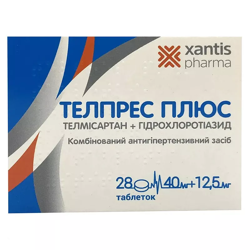 Телпрес плюс таблетки по 40 мг/12.5 мг 28 шт. (14х2)