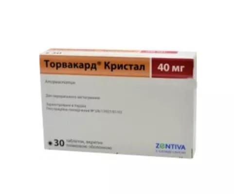 Торвакард Кристал таблетки по 40 мг 30 шт.