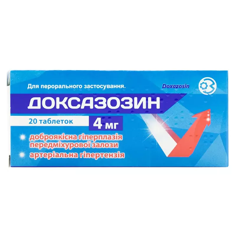 Доксазозин таблетки по 4 мг 20 шт. (10х2)