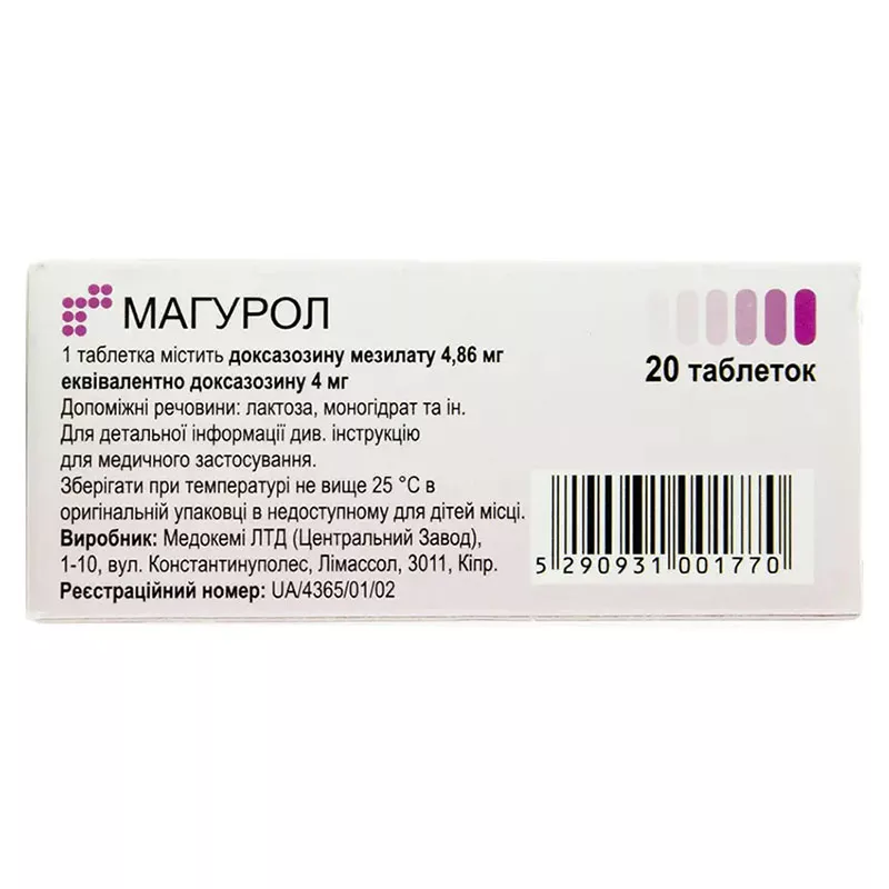 Магурол таблетки по 4 мг 20 шт. (10х2)