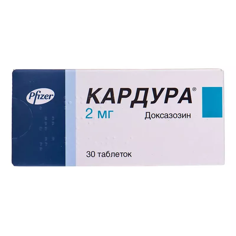 Кардура таблетки по 2 мг 30 шт. (10х3)