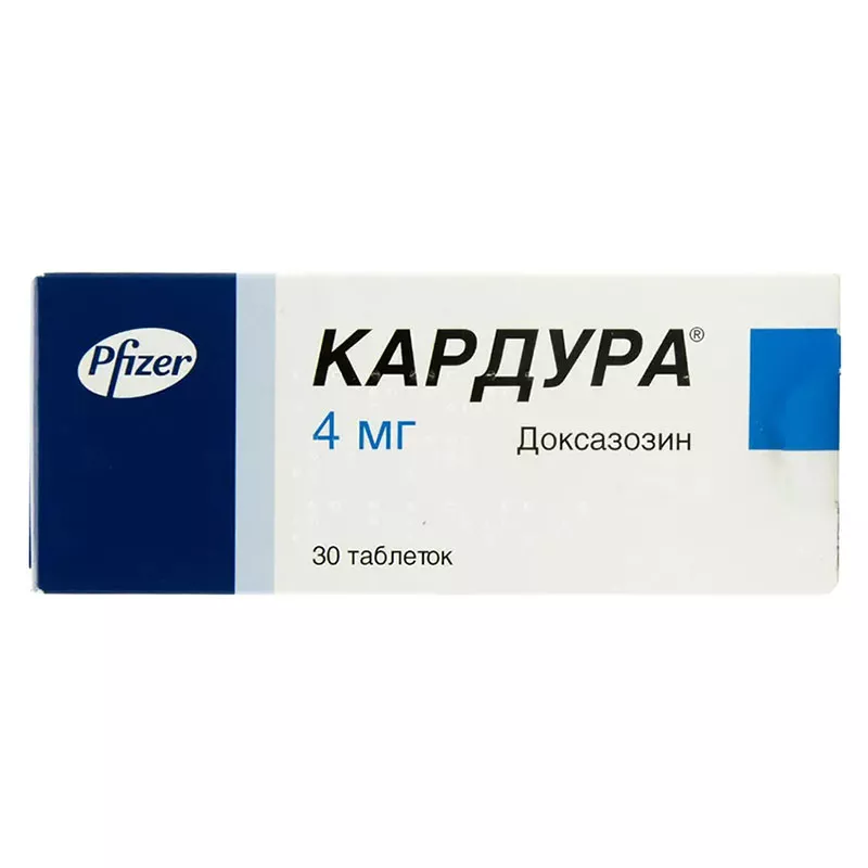 Кардура таблетки по 4 мг 30 шт. (10х3)