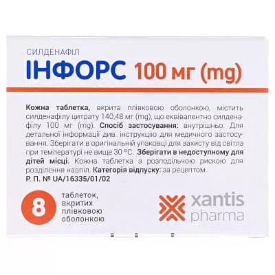 Инфорс таблетки по 50 мг 8 шт. (4х2)