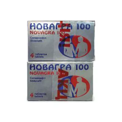 Новагра 100 таблетки по 100 мг 4 шт. Акционный набор 2 упаковки