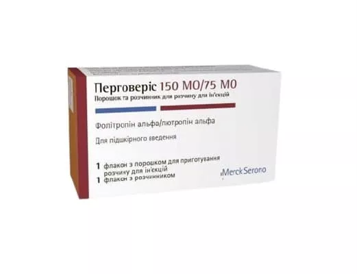 *Перговерис пор. д/п ин. р-ра 150 МЕ + 75 МЕ фл., с раств. 1мл №1