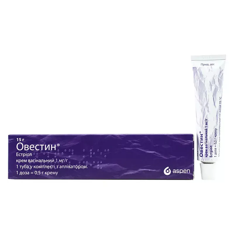 Овестин крем вагинальный 1 мг/г по 15 г в тубах с аппликатором
