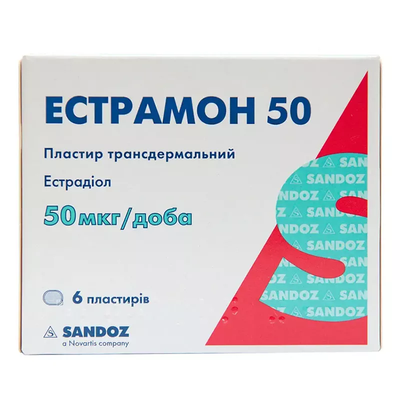Эстрамон 50 пластырь по 50 мкг/сутки в пакетиках 6 шт.