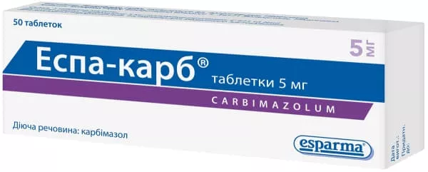 Эспа-карб таблетки по 5 мг 50 шт. (25х2)