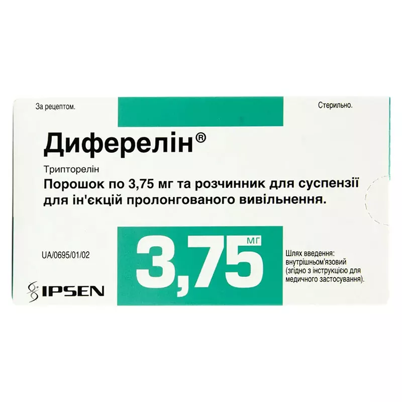 Диферелин пор. 3,75мг флак. №1+раств.амп. 2мл №1
