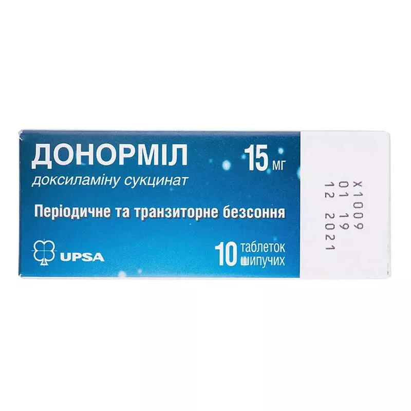 Донормил таблетки по 15 мг 10 шт. в тубах