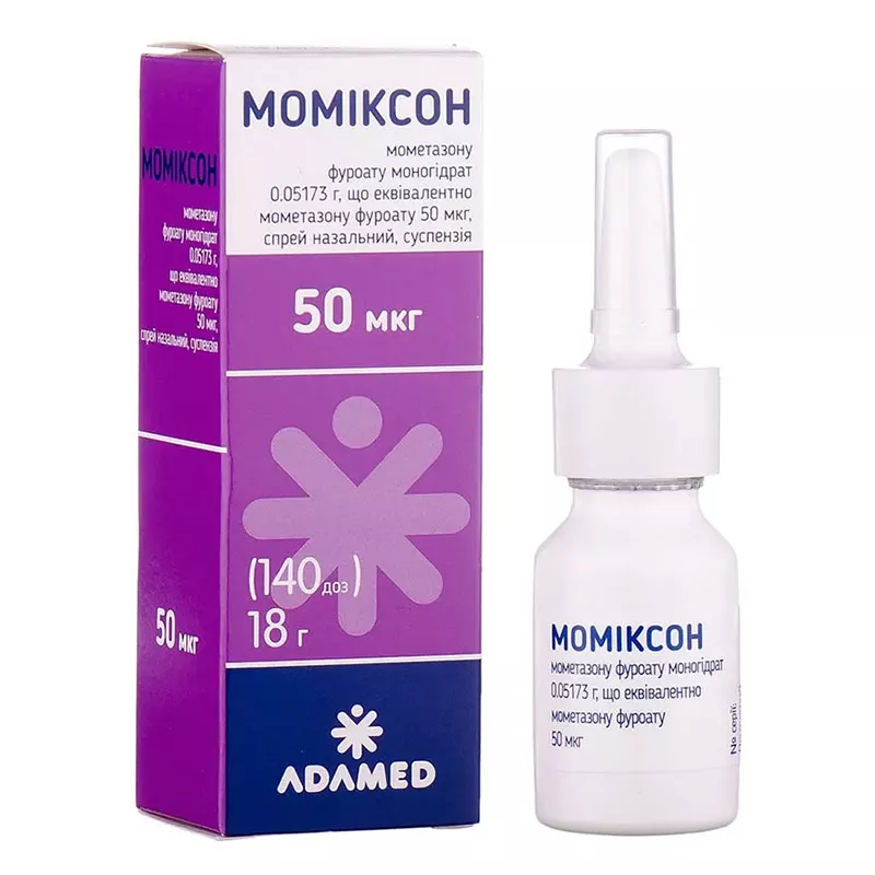 Момиксон спрей 50 мкг/доза по 140 доз (18 г) во флаконе 1 шт.
