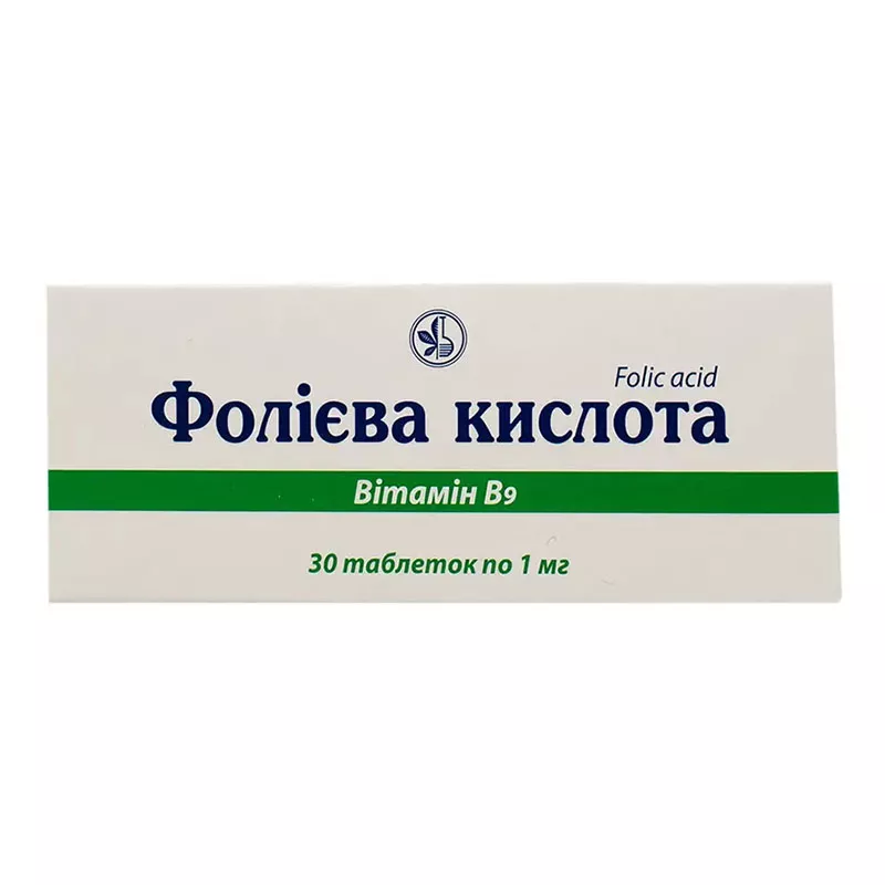 Фолиевая кислота таблетки по 1 мг 30 шт. (10х3)