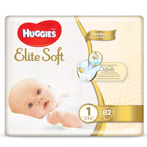 *Подгузники Хаггис Еlit Soft 1 2-5кг №1 (82)