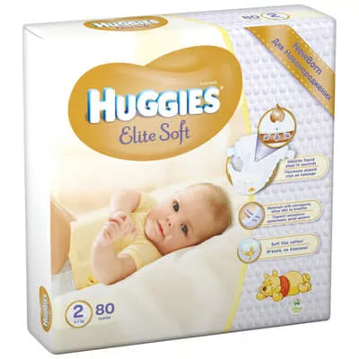 *Подгузники Хаггис Еlit Soft 2 4-7кг №1 (80)