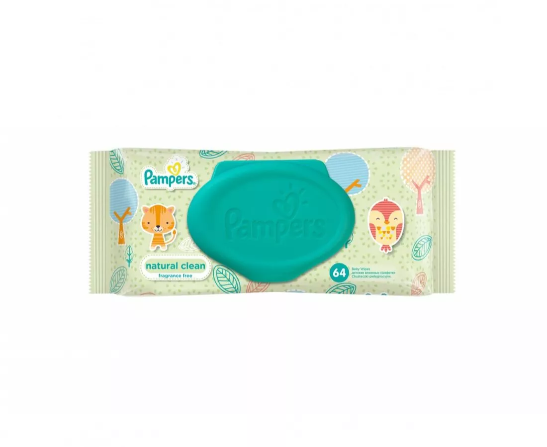 *Салфетки влажные Pampers Natural Clean №64