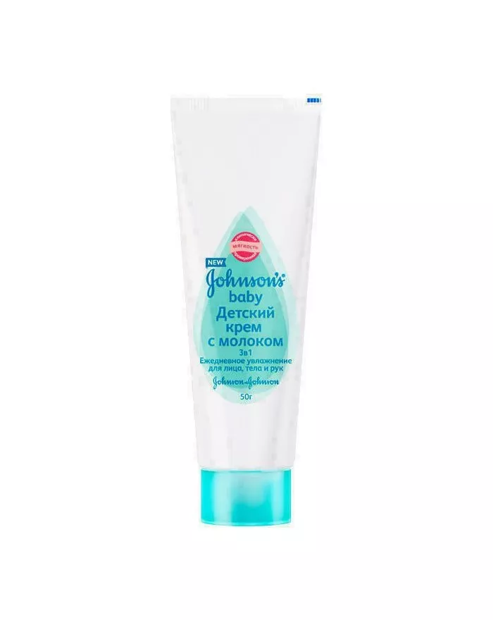 *Крем Jonsons baby Детский 3-в-1 з молоком 50 г
