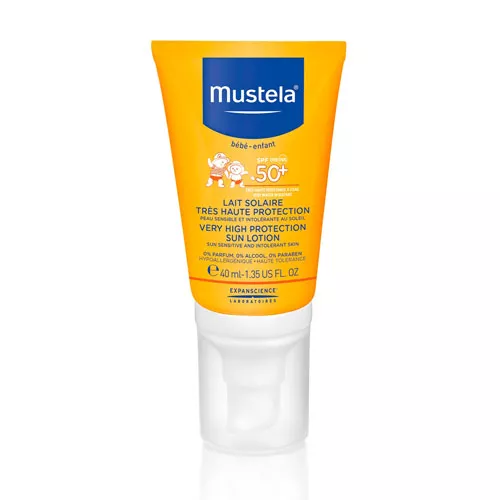 *Солнцезащитный лосьон Mustela для лица Very high protection sun lotion SPF+50 40 мл